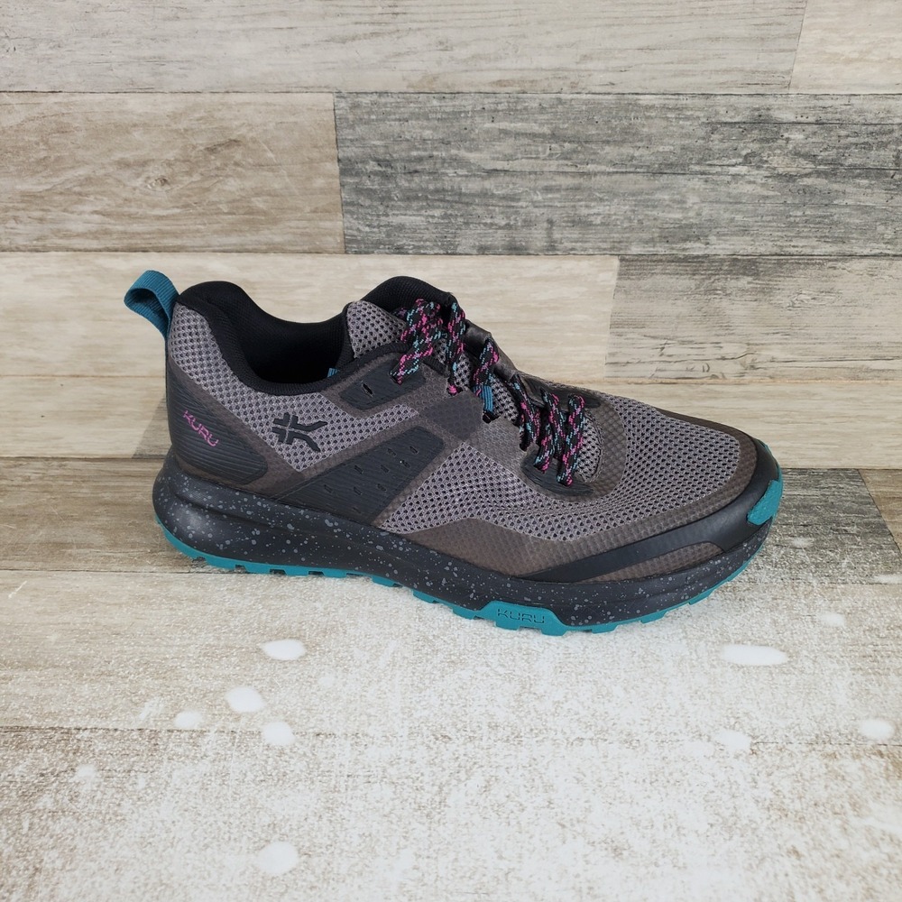 Kuru Atom Trail Womens Shoes Sz 9 M Running Jet Black Dark Teal Lace Up Sneakers